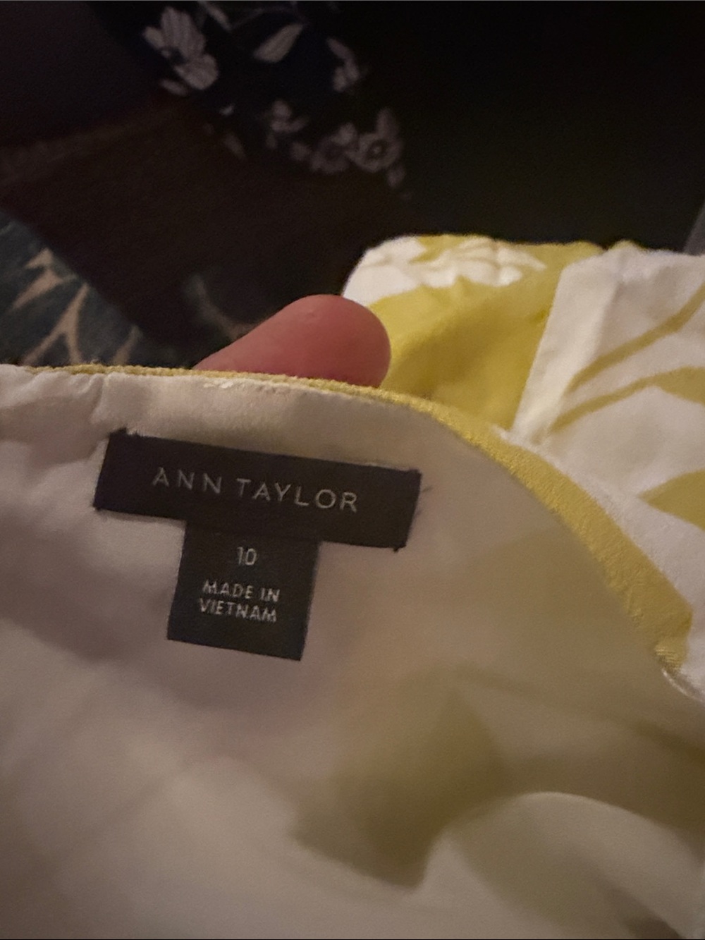 Ann Taylor White Midi Dress with Lime Floral Print - Picture 3 of 3